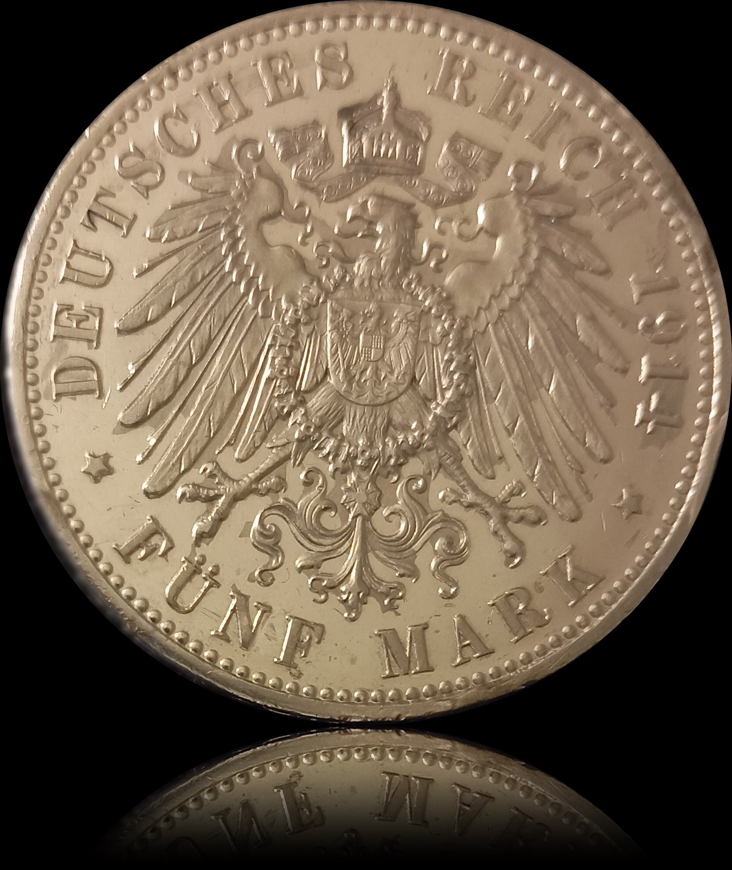 5 Mark Preußen 1914 A Silber, Kaiser Wilhelm II. Deutsches Kaiserreich, Jaeger-Nr. 114