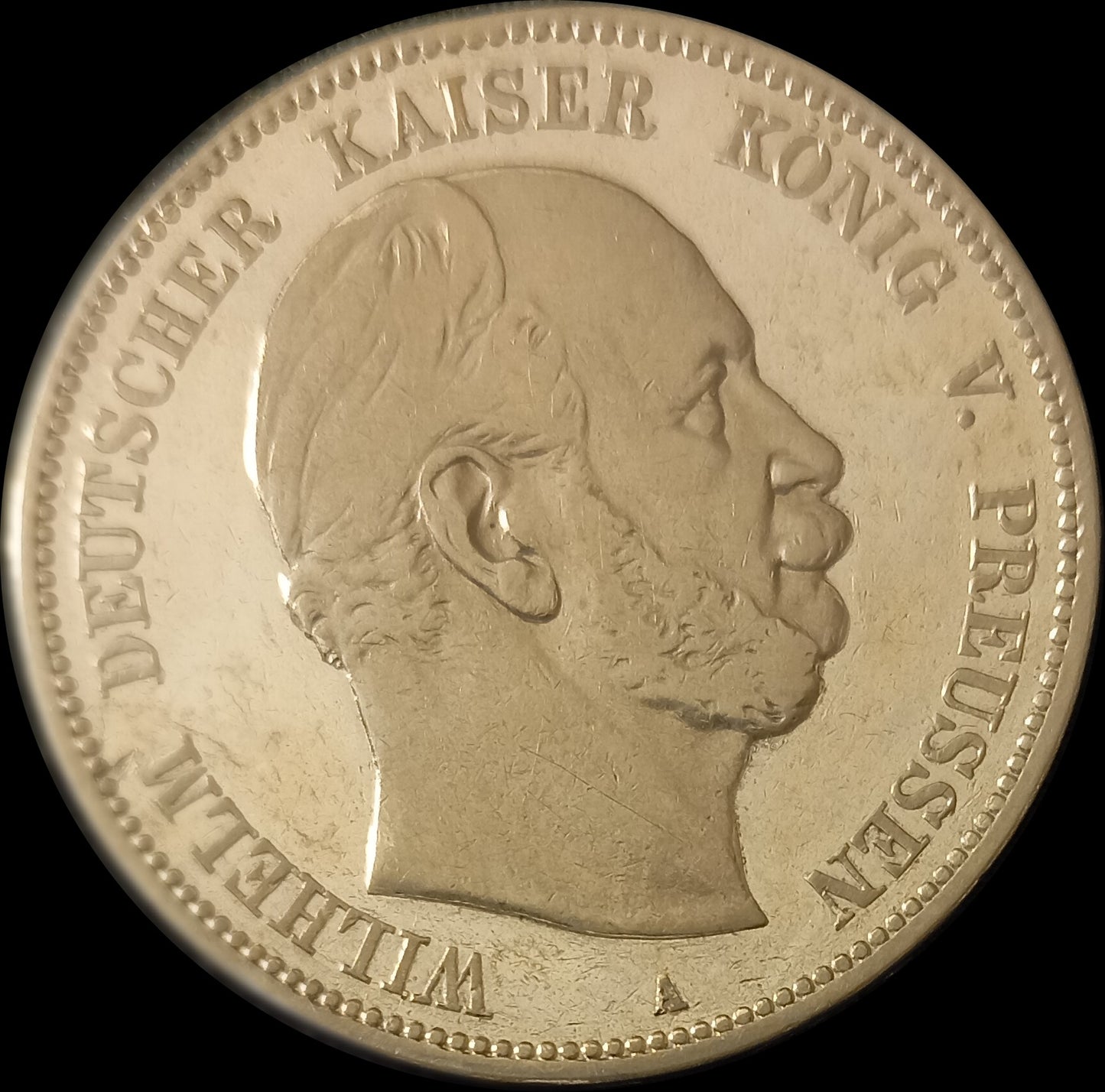 5 Mark Preußen 1874 A Silber, Kaiser Wilhelm I. Deutsches Kaiserreich, Jaeger-Nr. 97