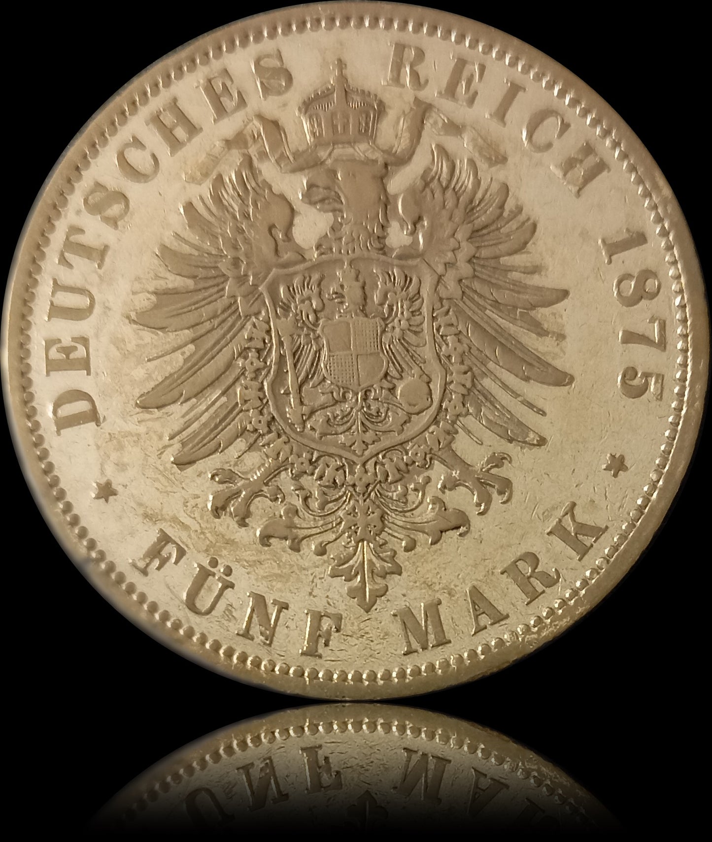 5 Mark Preußen 1875 A Silber, Kaiser Wilhelm I. Deutsches Kaiserreich, Jaeger-Nr. 97