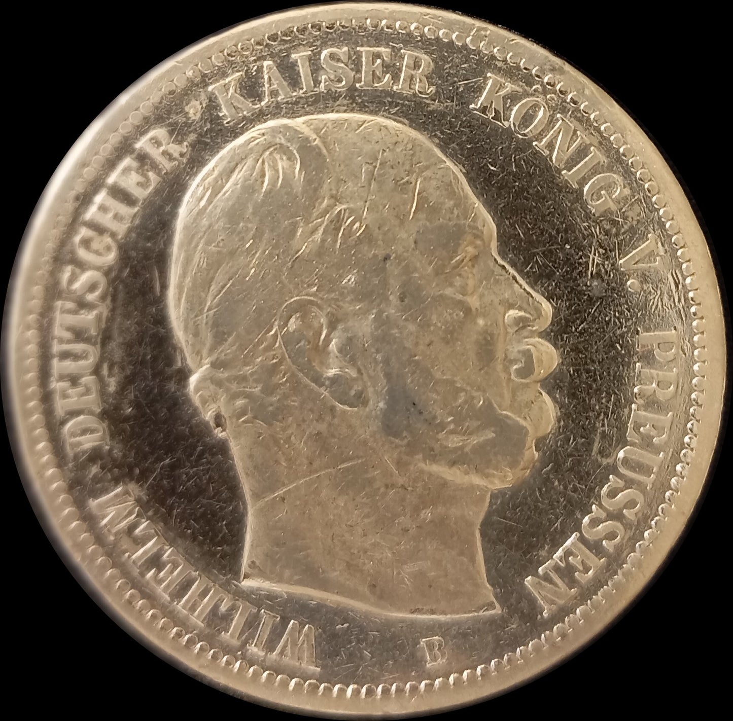 5 Mark Preußen 1875 B Silber, Kaiser Wilhelm I. Deutsches Kaiserreich, Jaeger-Nr. 97