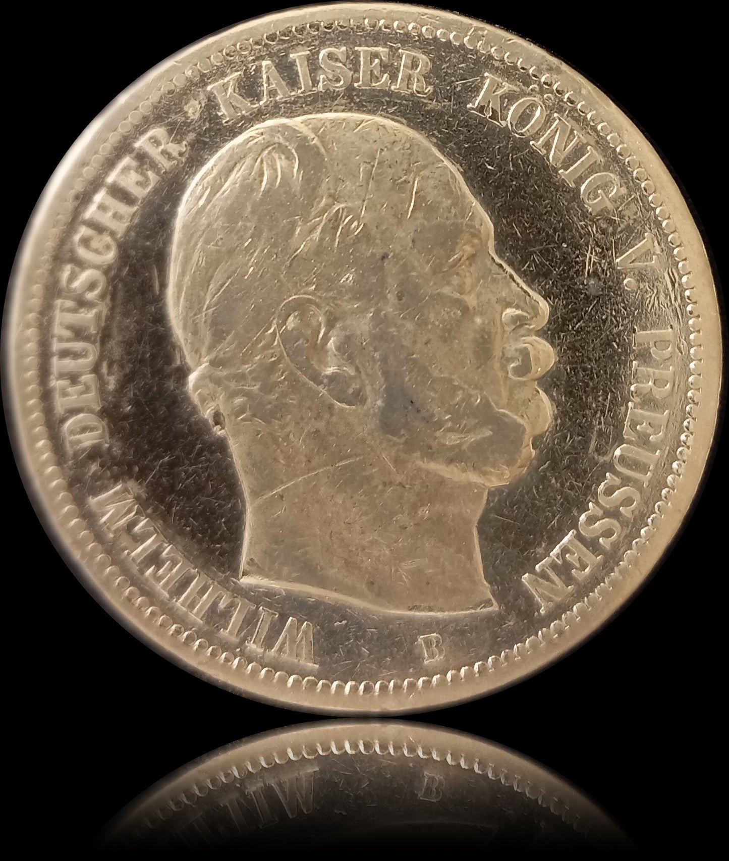 5 Mark Preußen 1875 B Silber, Kaiser Wilhelm I. Deutsches Kaiserreich, Jaeger-Nr. 97