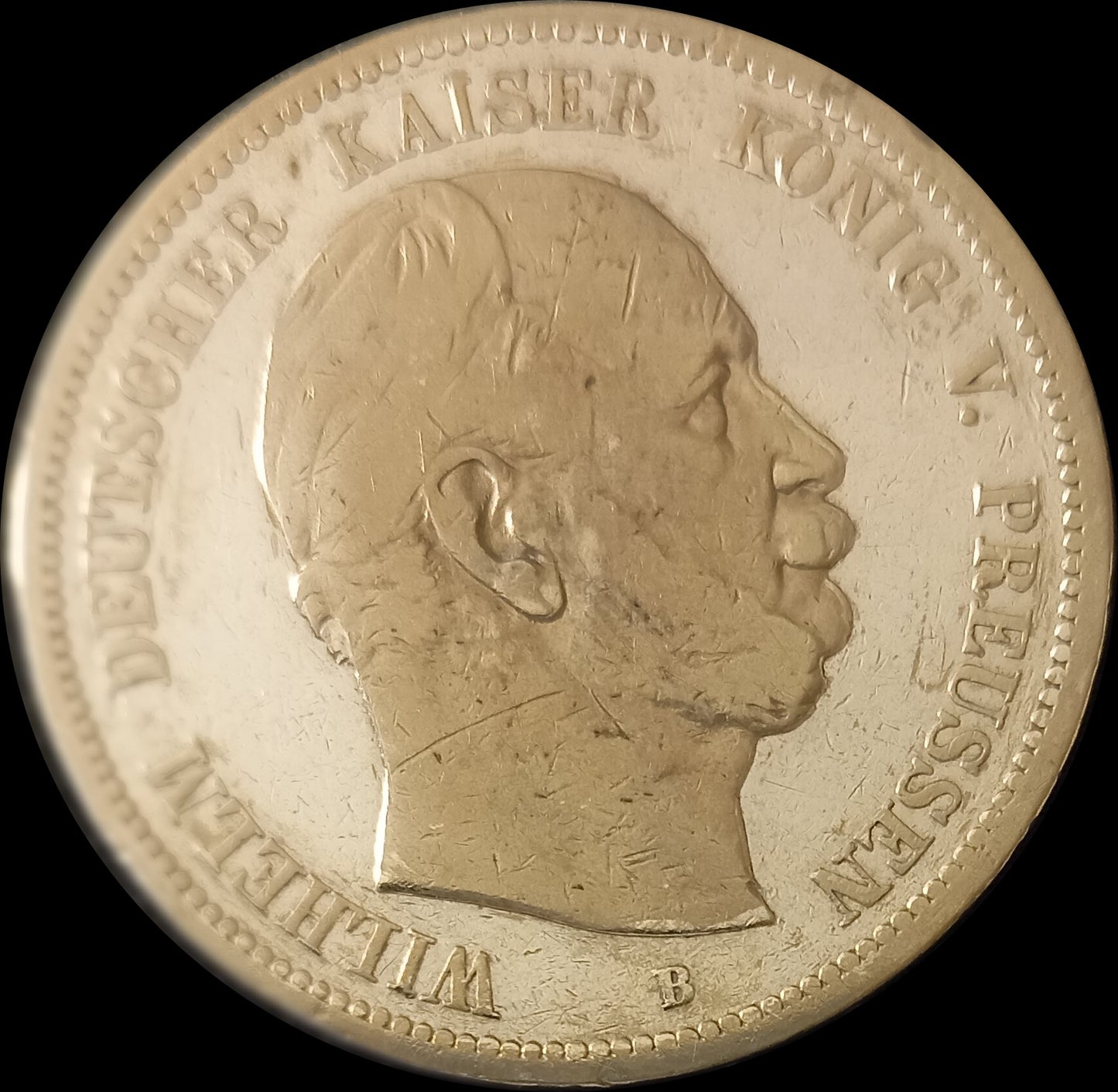 5 Mark Preußen 1875 B Silber, Kaiser Wilhelm I. Deutsches Kaiserreich, Jaeger-Nr. 97