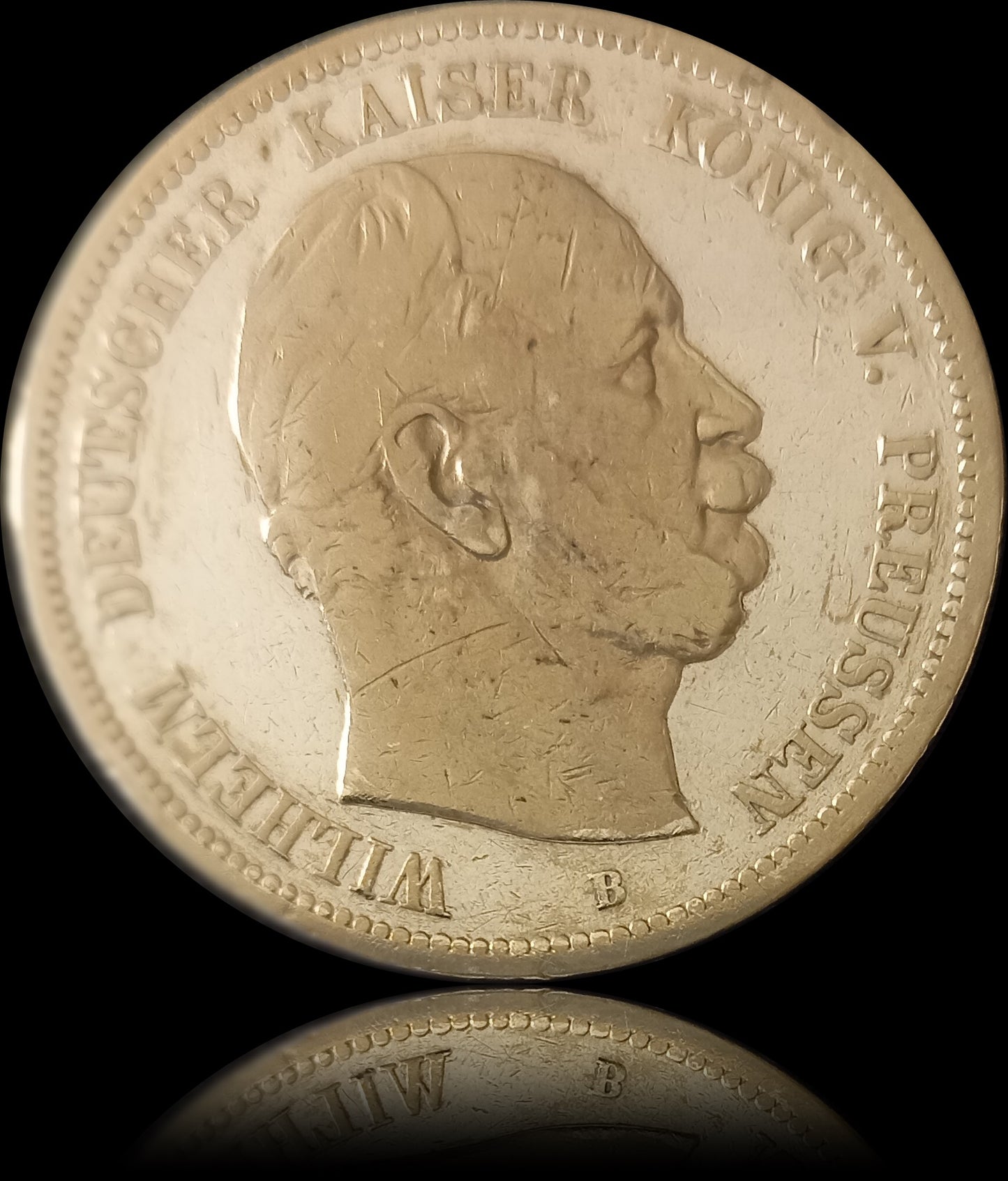 5 Mark Preußen 1875 B Silber, Kaiser Wilhelm I. Deutsches Kaiserreich, Jaeger-Nr. 97