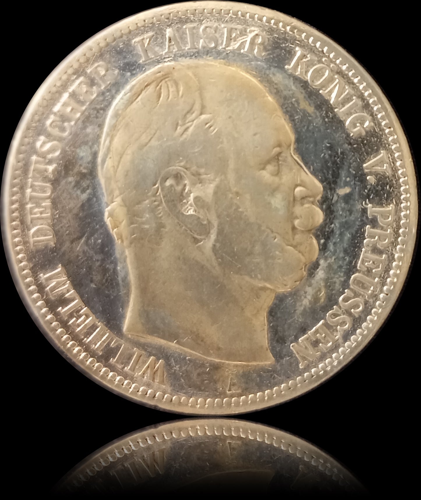 5 Mark Preußen 1876 A Silber, Kaiser Wilhelm I. Deutsches Kaiserreich, Jaeger-Nr. 97