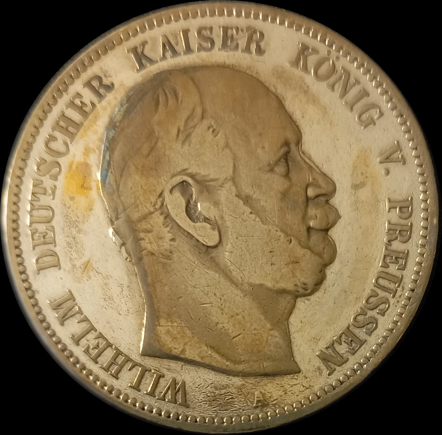 5 Mark Preußen 1876 A Silber, Kaiser Wilhelm I. Deutsches Kaiserreich, Jaeger-Nr. 97