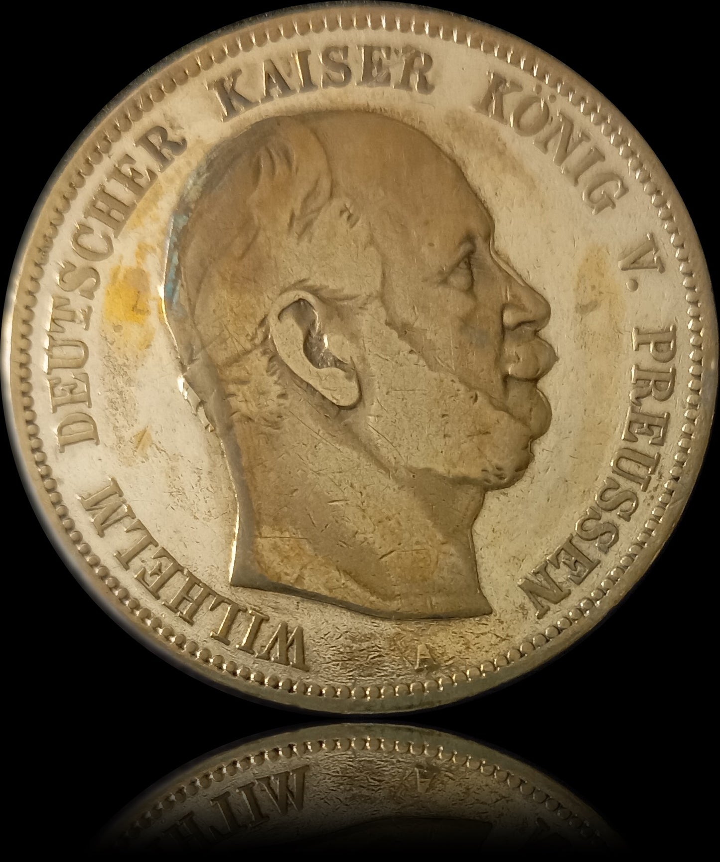 5 Mark Preußen 1876 A Silber, Kaiser Wilhelm I. Deutsches Kaiserreich, Jaeger-Nr. 97