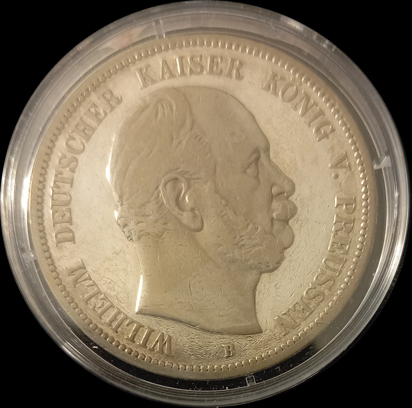 5 Mark Preußen 1876 B Silber, Kaiser Wilhelm I. Deutsches Kaiserreich, Jaeger-Nr. 97