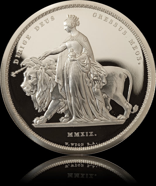 UNA AND THE LION, Serie Great Engraveurs, 2 oz Silber 5£, Proof, 2019