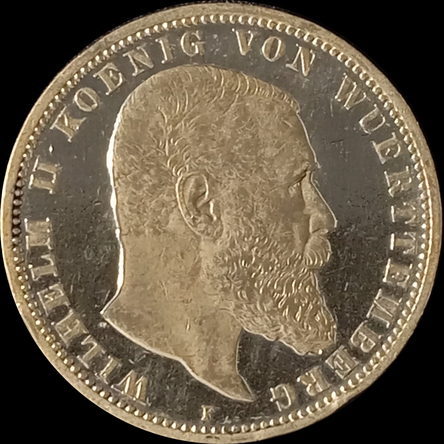 5 Mark Württemberg 1898 F Silber, Kaiser Wilhelm II. Deutsches Kaiserreich, Jaeger-Nr. 176