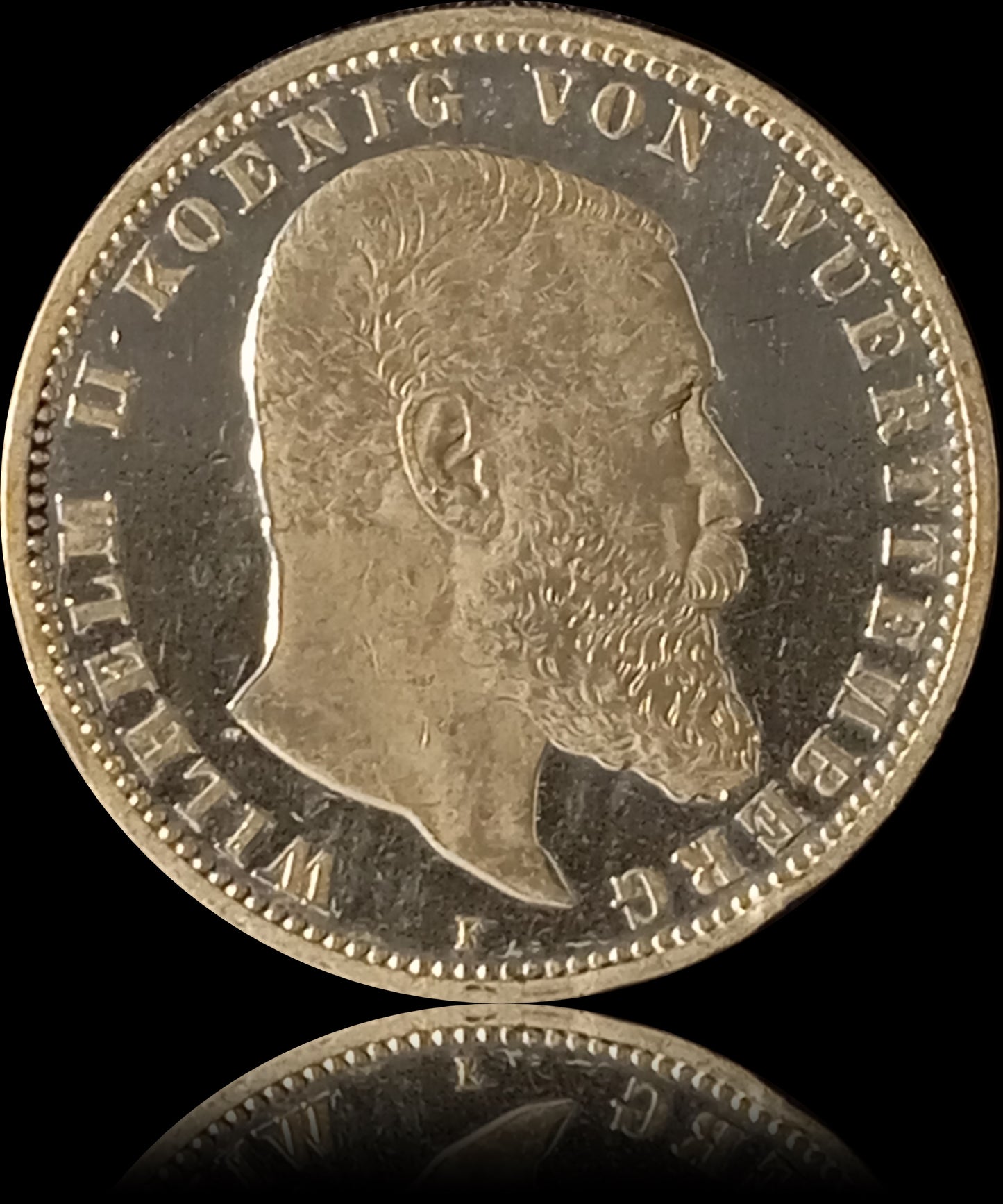 5 Mark Württemberg 1898 F Silber, Kaiser Wilhelm II. Deutsches Kaiserreich, Jaeger-Nr. 176