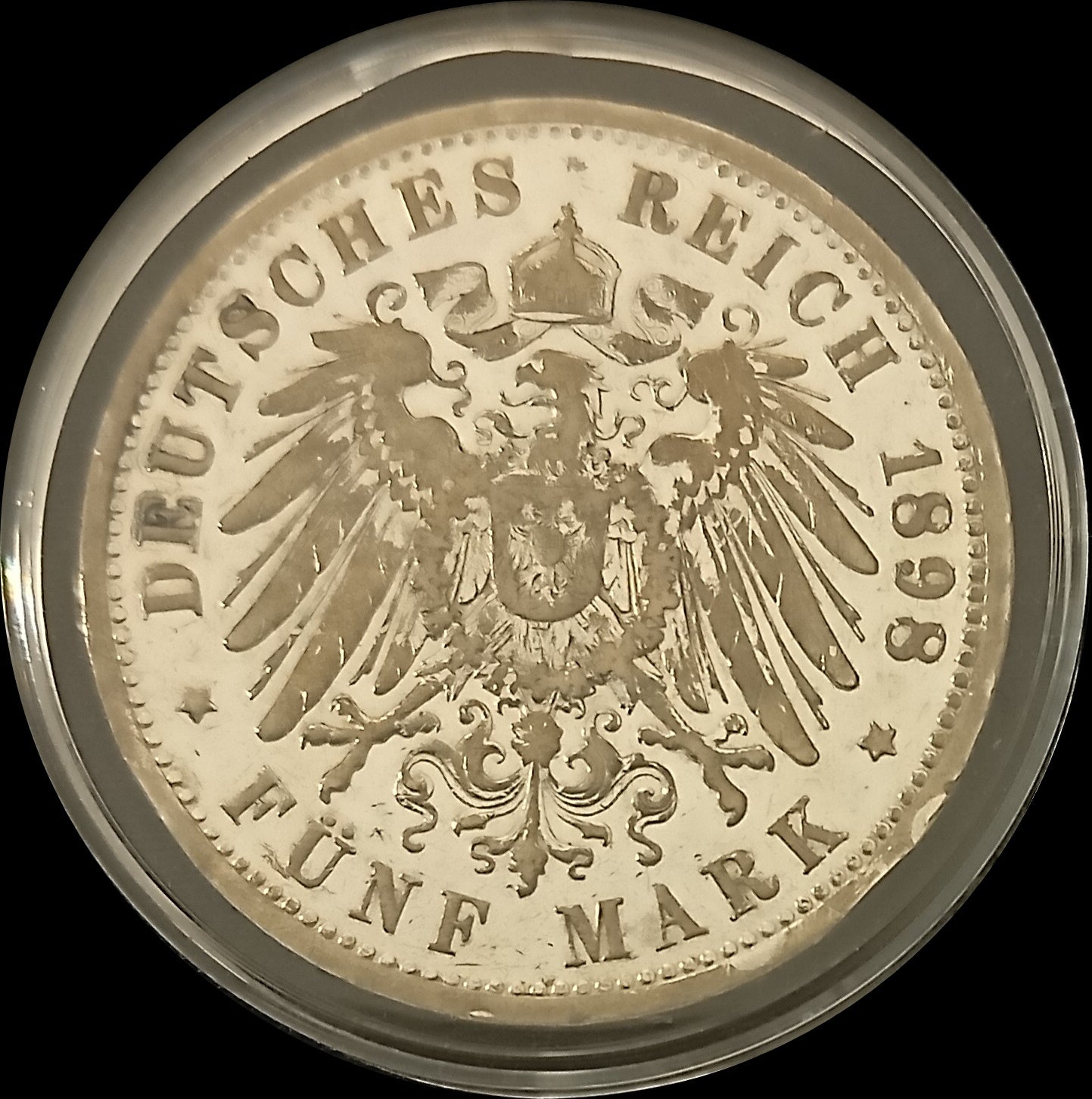 5 Mark Württemberg 1898 F Silber, Kaiser Wilhelm II. Deutsches Kaiserreich, Jaeger-Nr. 176