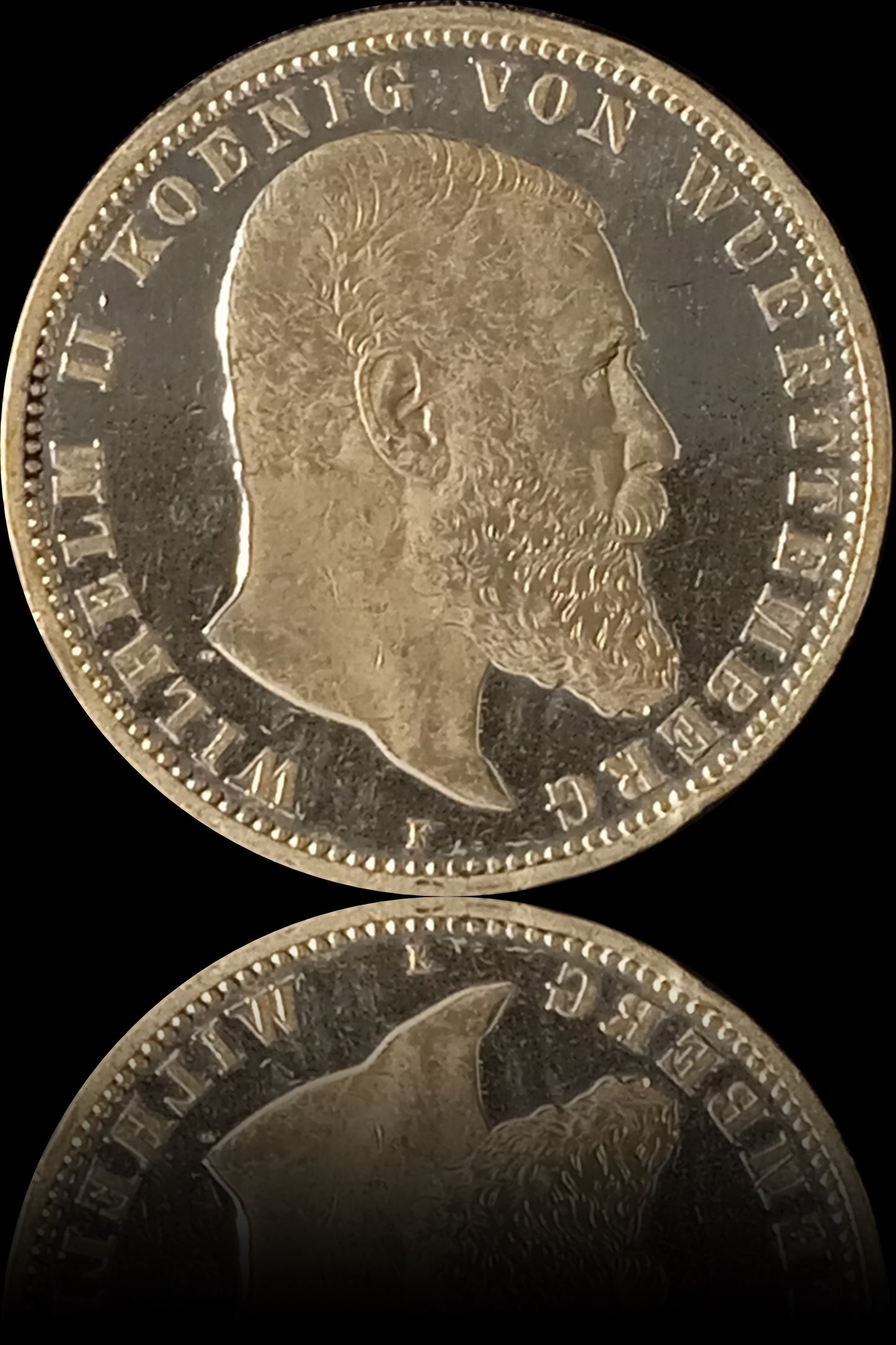 5 Mark Württemberg 1898 F Silber, Kaiser Wilhelm II. Deutsches Kaiserreich, Jaeger-Nr. 176