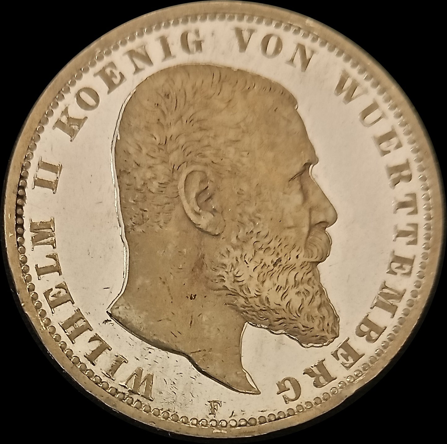 5 Mark Württemberg 1898 F Silber, Kaiser Wilhelm II. Deutsches Kaiserreich, Jaeger-Nr. 176