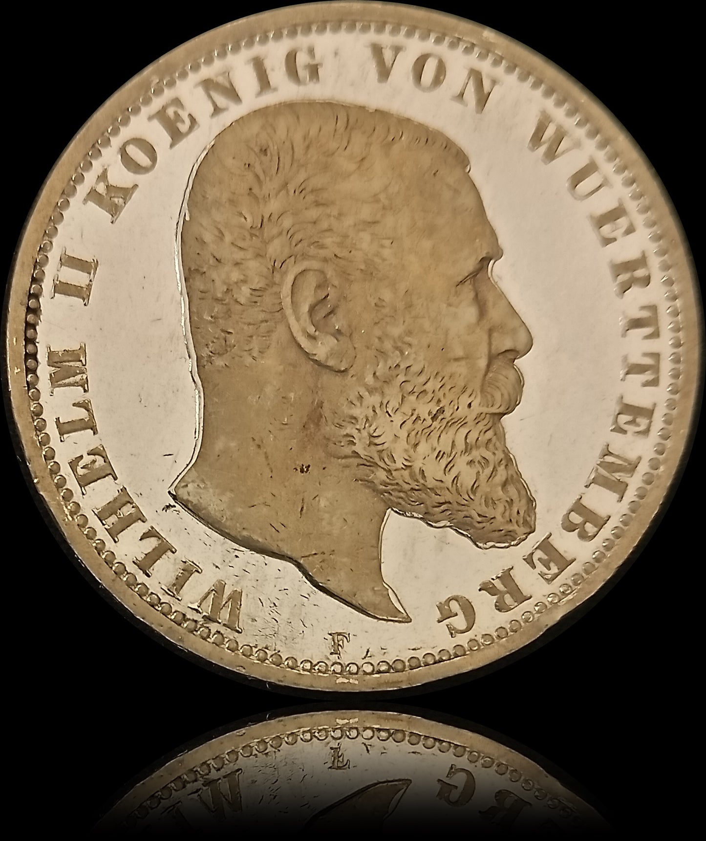 5 Mark Württemberg 1898 F Silber, Kaiser Wilhelm II. Deutsches Kaiserreich, Jaeger-Nr. 176