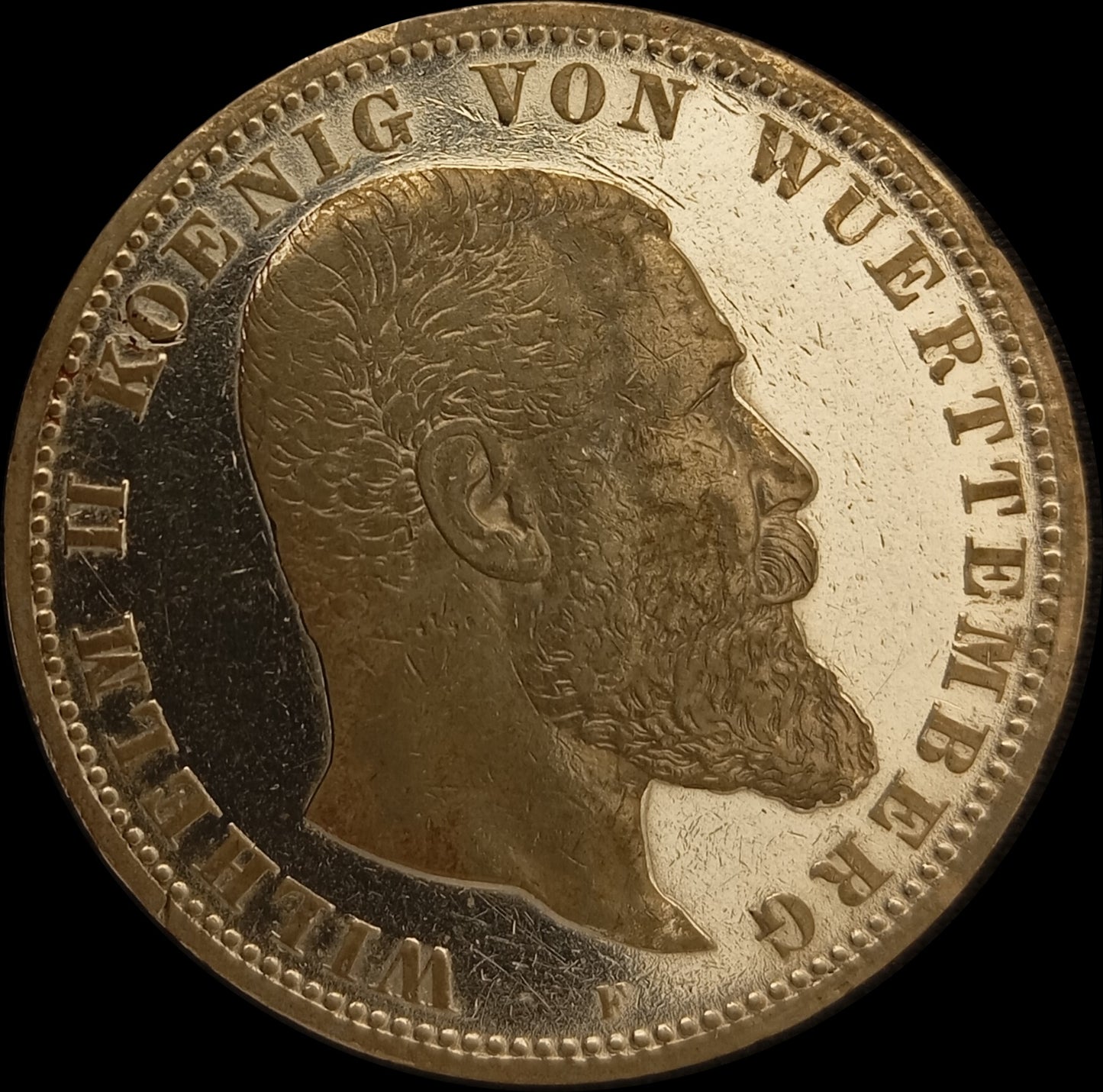 5 Mark Württemberg 1900 F Silber, Kaiser Wilhelm II. Deutsches Kaiserreich, Jaeger-Nr. 176