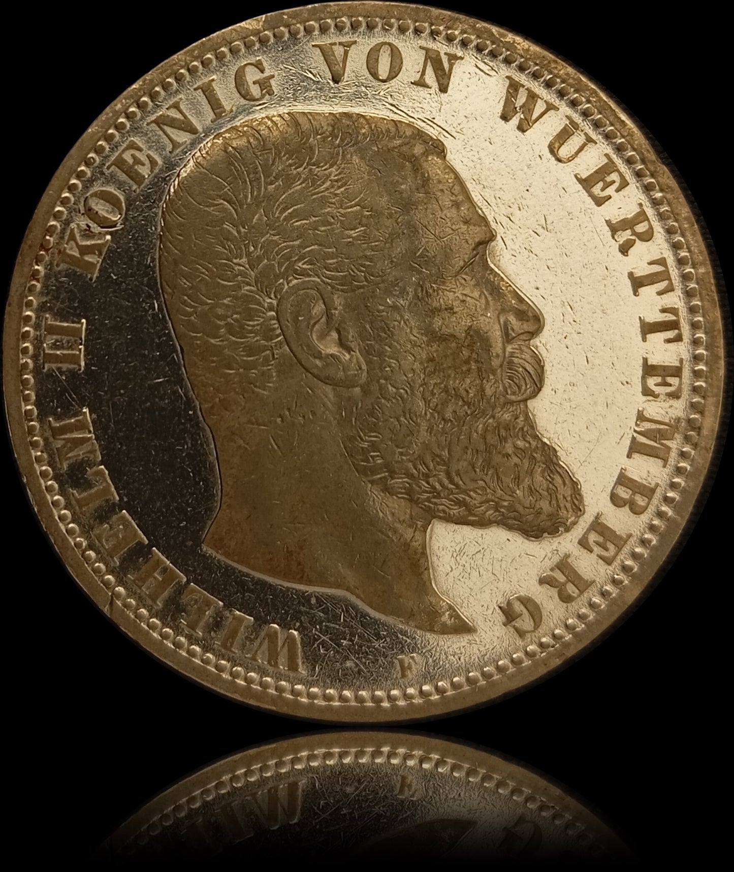 5 Mark Württemberg 1900 F Silber, Kaiser Wilhelm II. Deutsches Kaiserreich, Jaeger-Nr. 176