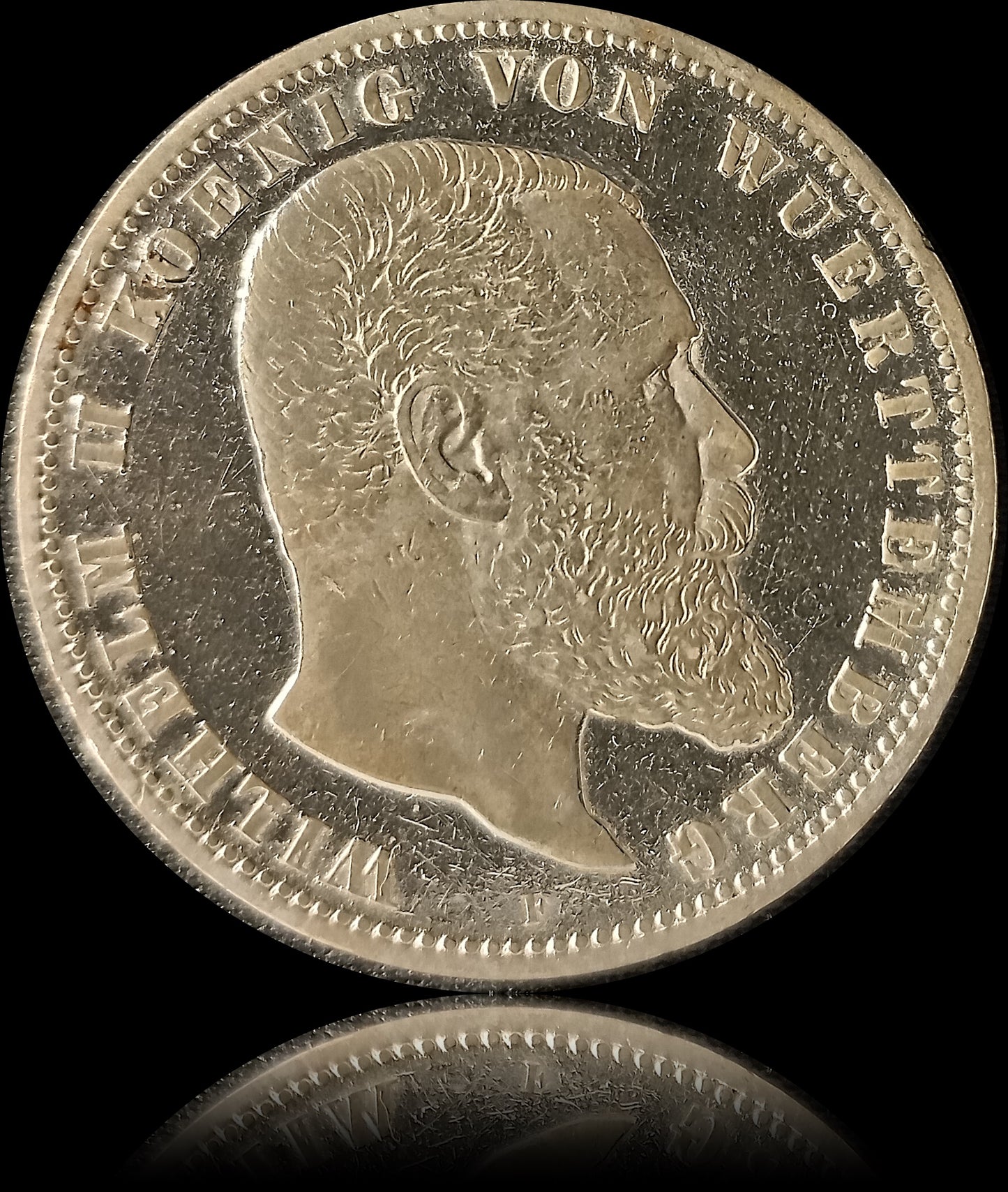 5 Mark Württemberg 1900 F Silber, Kaiser Wilhelm II. Deutsches Kaiserreich, Jaeger-Nr. 176