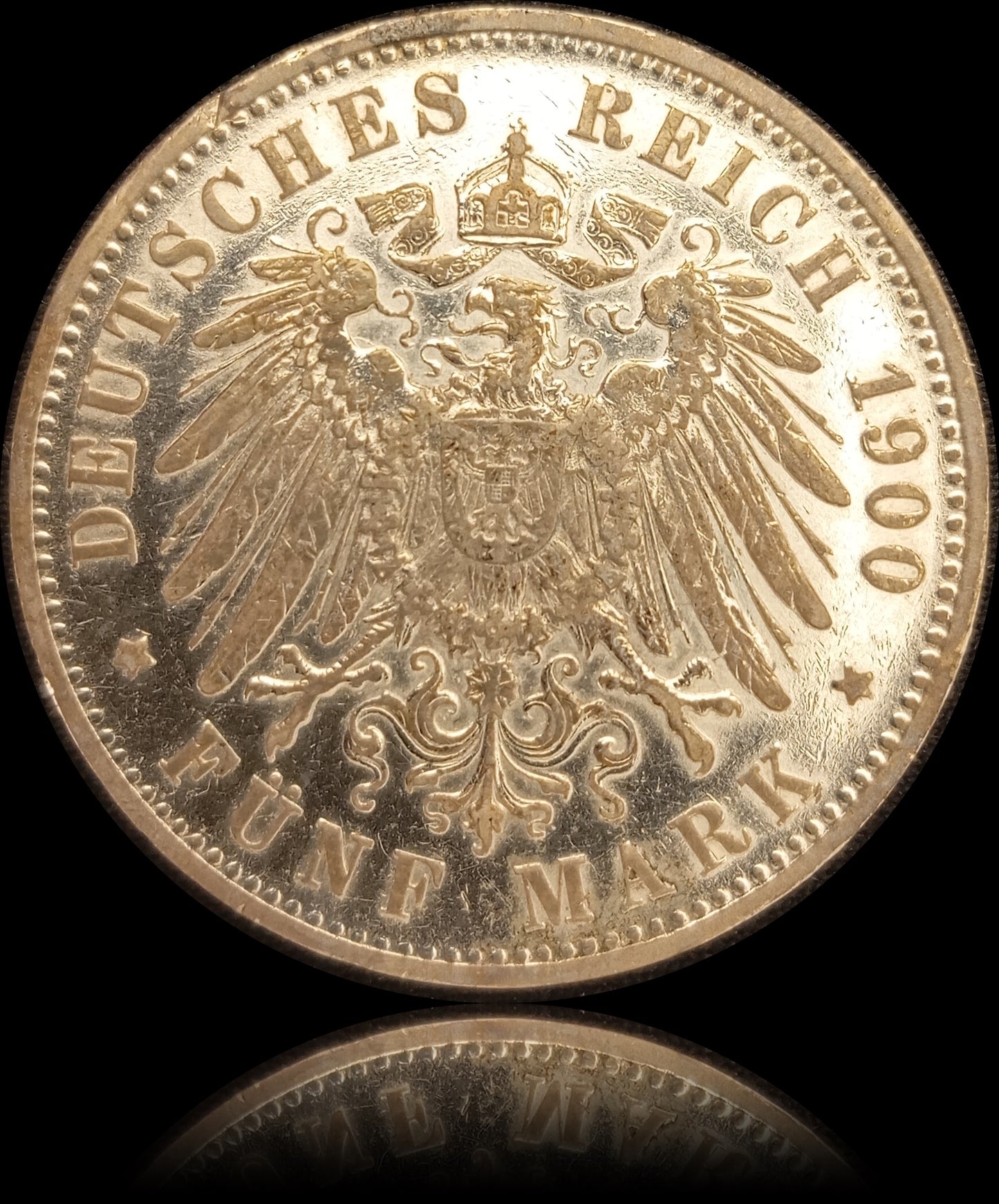 5 Mark Württemberg 1900 F Silber, Kaiser Wilhelm II. Deutsches Kaiserreich, Jaeger-Nr. 176