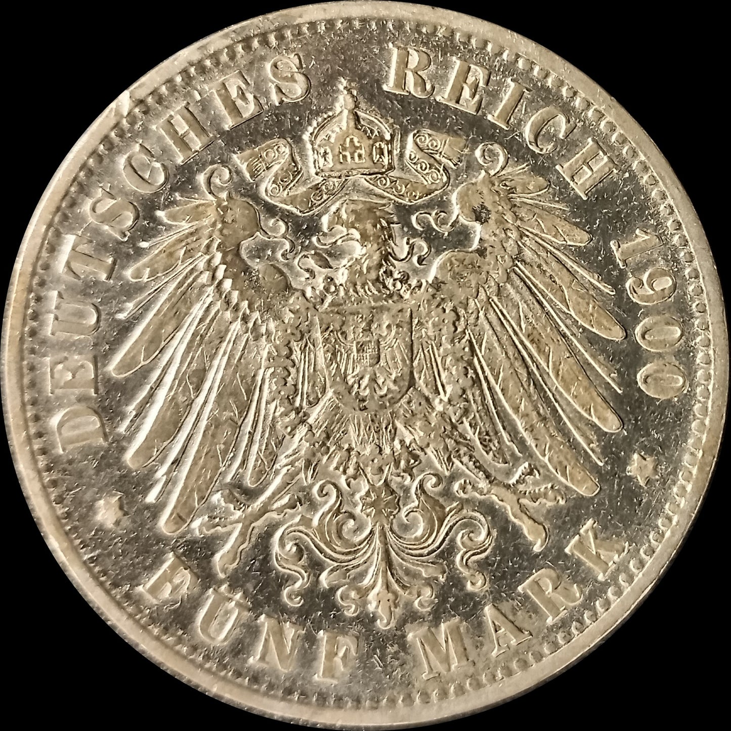 5 Mark Württemberg 1900 F Silber, Kaiser Wilhelm II. Deutsches Kaiserreich, Jaeger-Nr. 176