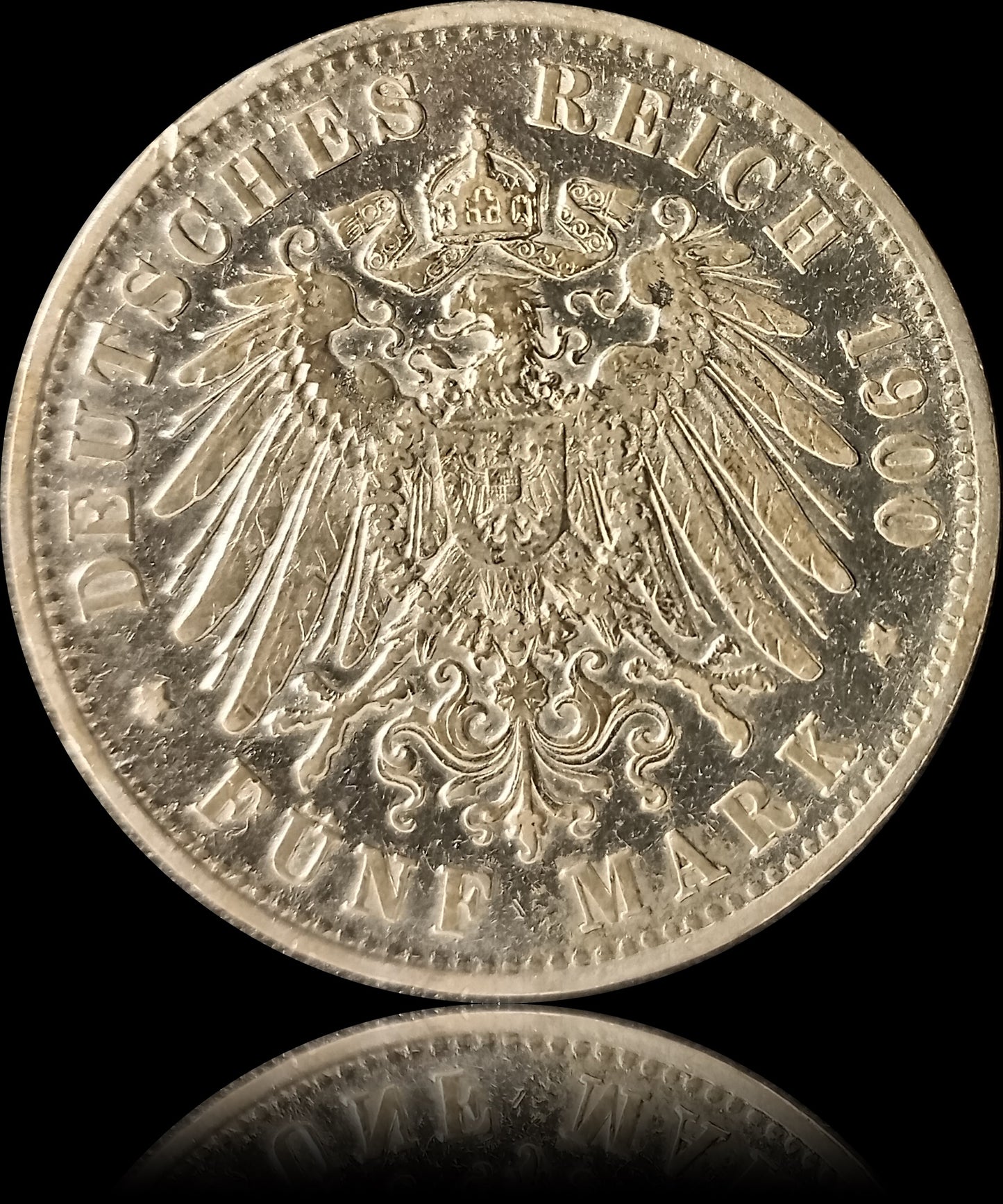 5 Mark Württemberg 1900 F Silber, Kaiser Wilhelm II. Deutsches Kaiserreich, Jaeger-Nr. 176