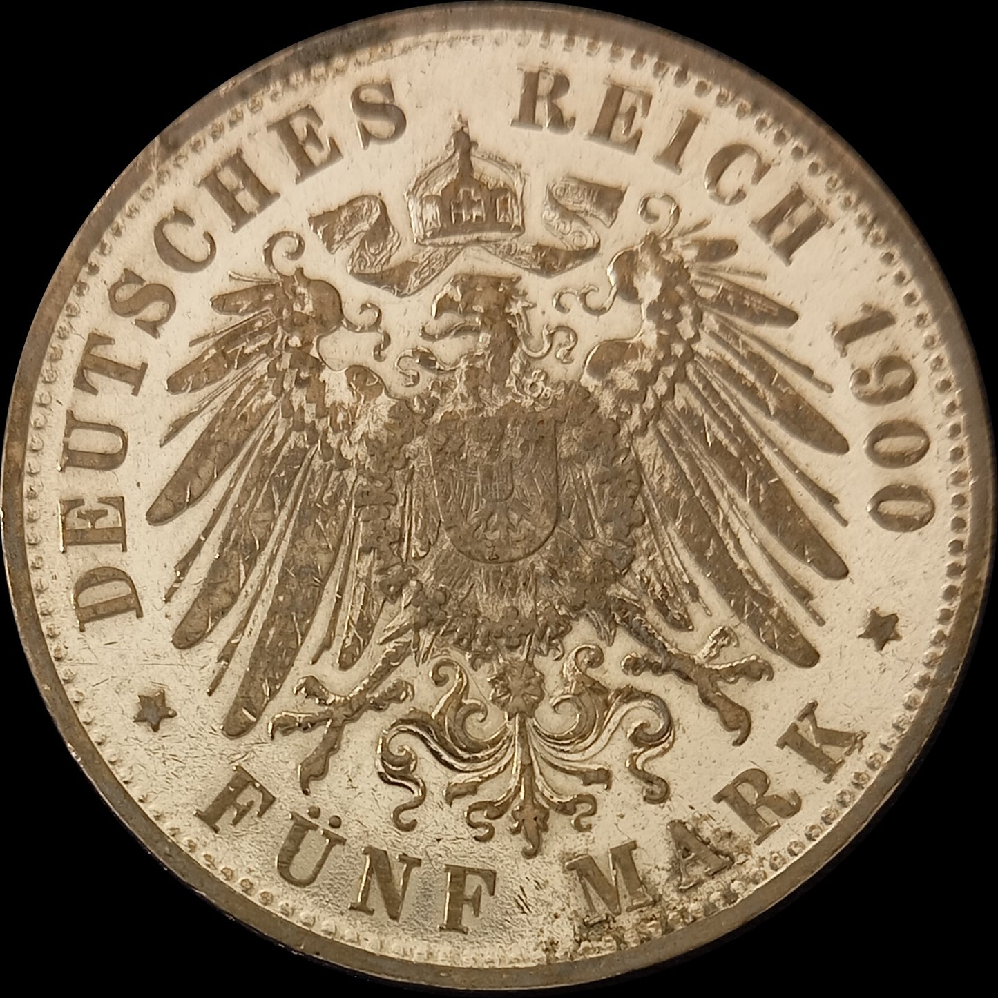 5 Mark Württemberg 1900 F Silber, Kaiser Wilhelm II. Deutsches Kaiserreich, Jaeger-Nr. 176