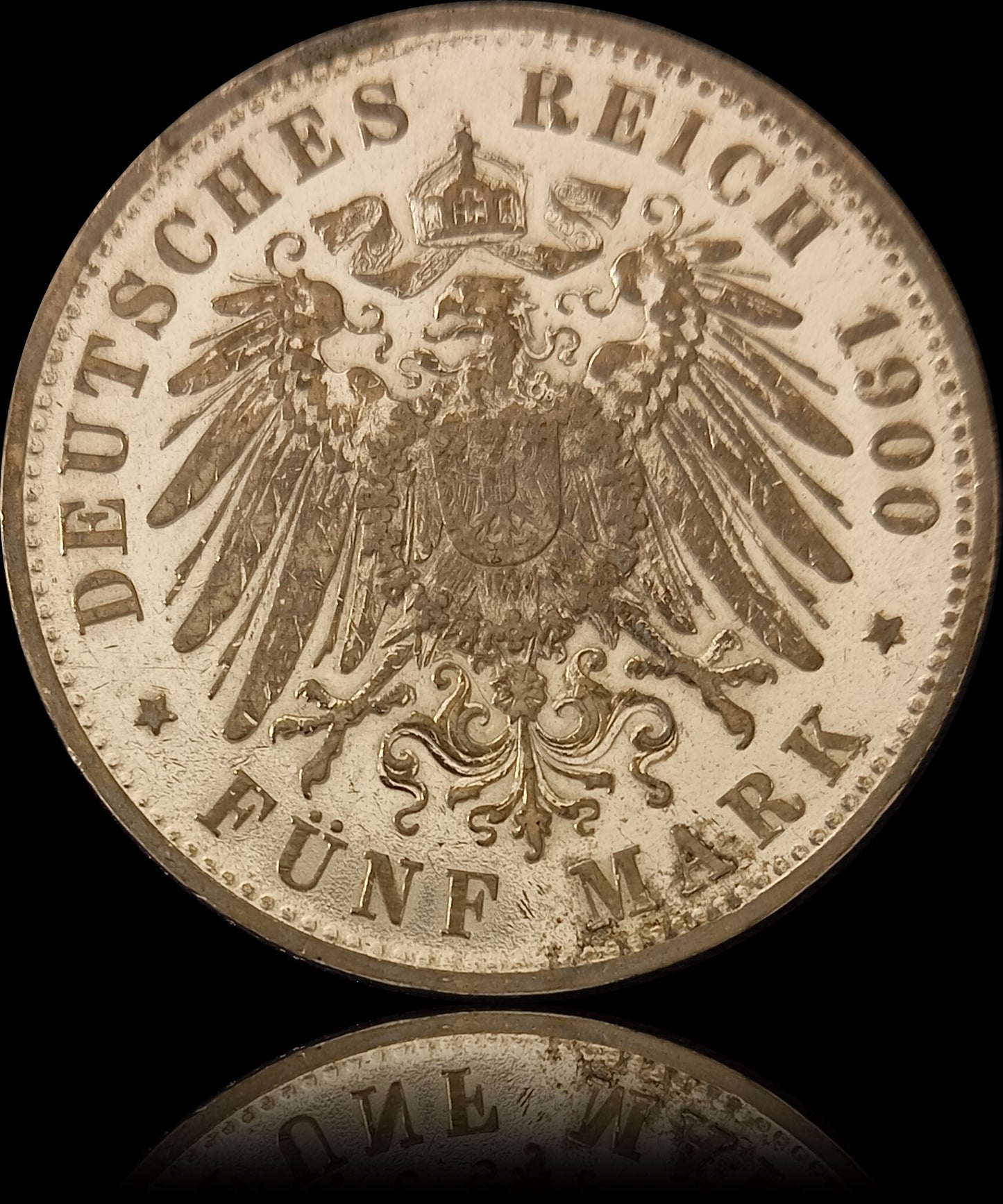 5 Mark Württemberg 1900 F Silber, Kaiser Wilhelm II. Deutsches Kaiserreich, Jaeger-Nr. 176