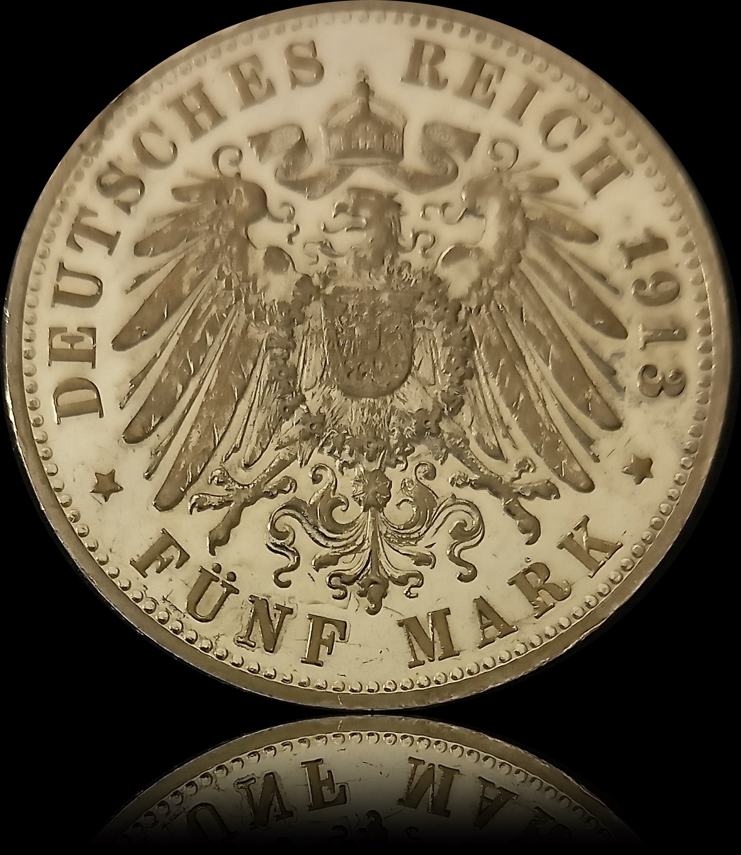 5 Mark Württemberg 1913 F Silber, Kaiser Wilhelm II. Deutsches Kaiserreich, Jaeger-Nr. 176