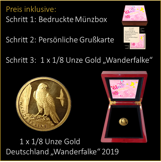 Geburt - Girl - Glückwunsch - 20 € Gold