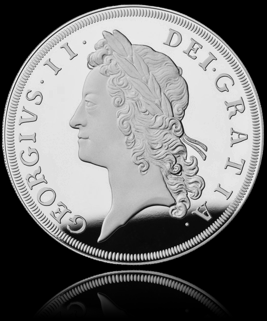 GEORGE II, British Monarch, 5 Oz Silver Proof 10 £, Proof, 2023