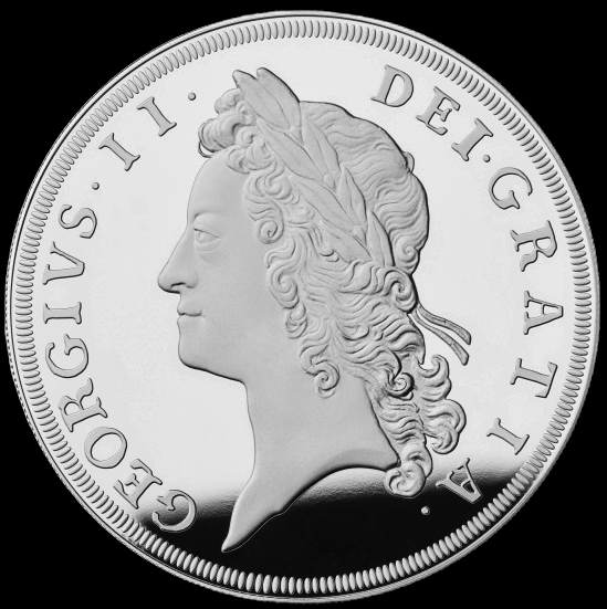 GEORGE II, British Monarch, 2 Oz Silver Proof 5 £, Proof, 2023