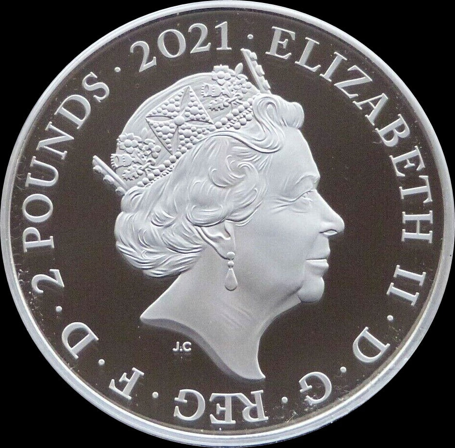 MAHATMA GHANDI, 1 oz silver £2, Proof, 2021
