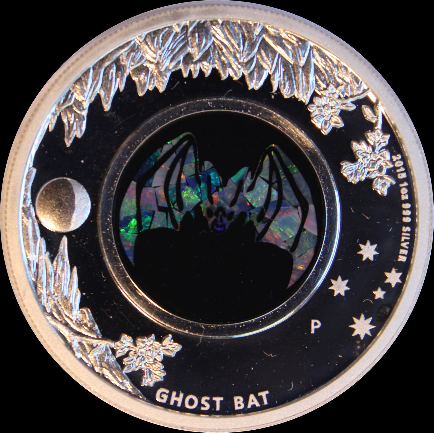 OPAL GHOST BAT - FLEDERMAUS, Serie Australian Opal 1 oz Silber Proof 1$, 2012