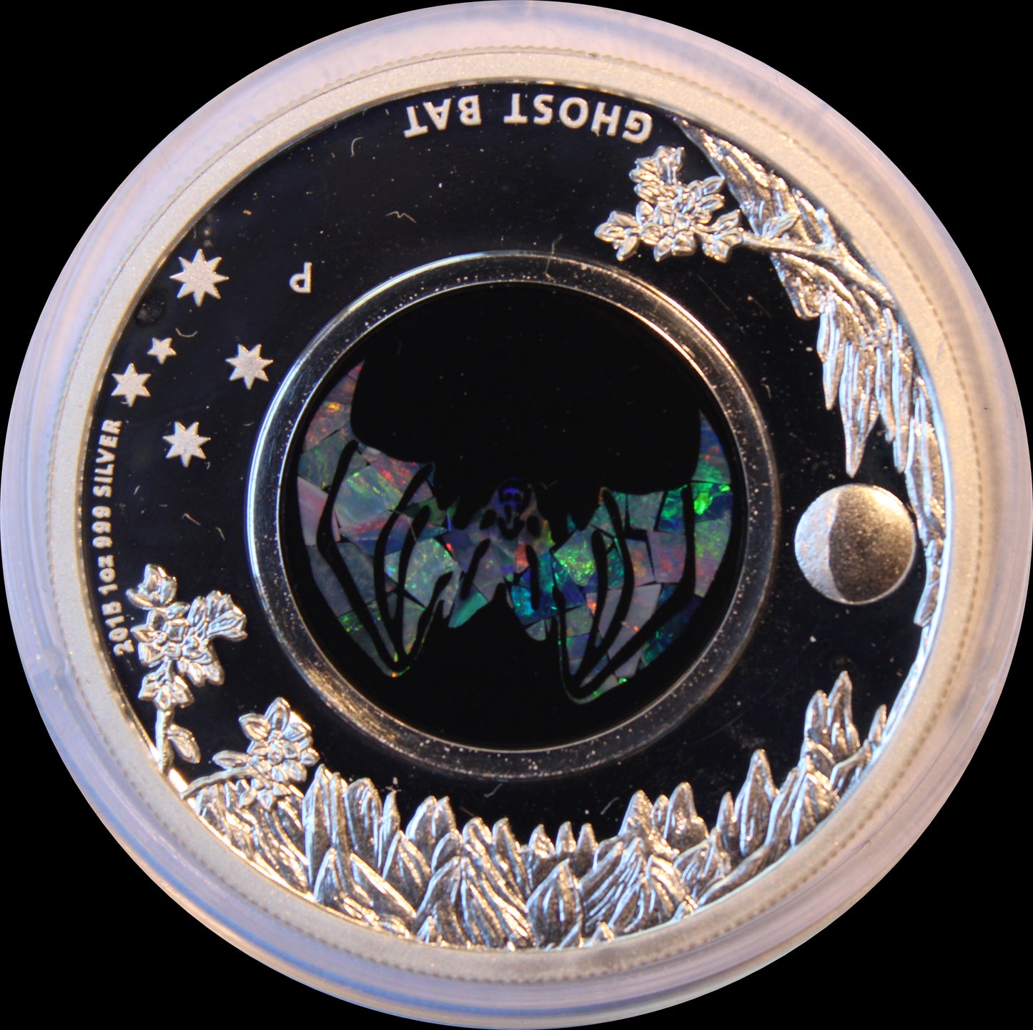 OPAL GHOST BAT - FLEDERMAUS, Serie Australian Opal 1 oz Silber Proof 1$, 2012