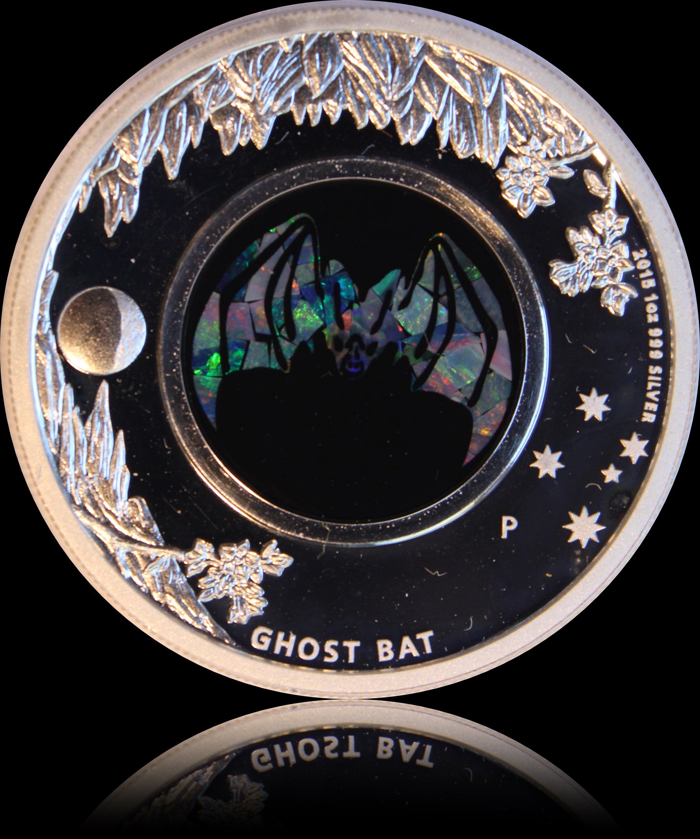 OPAL GHOST BAT - FLEDERMAUS, Serie Australian Opal 1 oz Silber Proof 1$, 2012