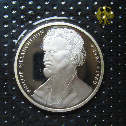 PHILLIP MELANCHTON 1995 10 DM silver coin mirror finish