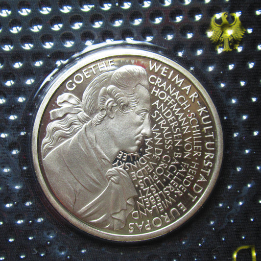 WEIMAR - CULTURAL CAPITAL OF EUROPE, series 10 DM silver coin mirror finish, 1999