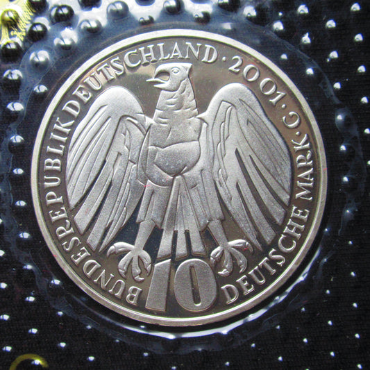 50 JAHRE BUNDESVERFASSUNGSGERICHT, 10 DM Silbermünze Spiegelglanz, 2001