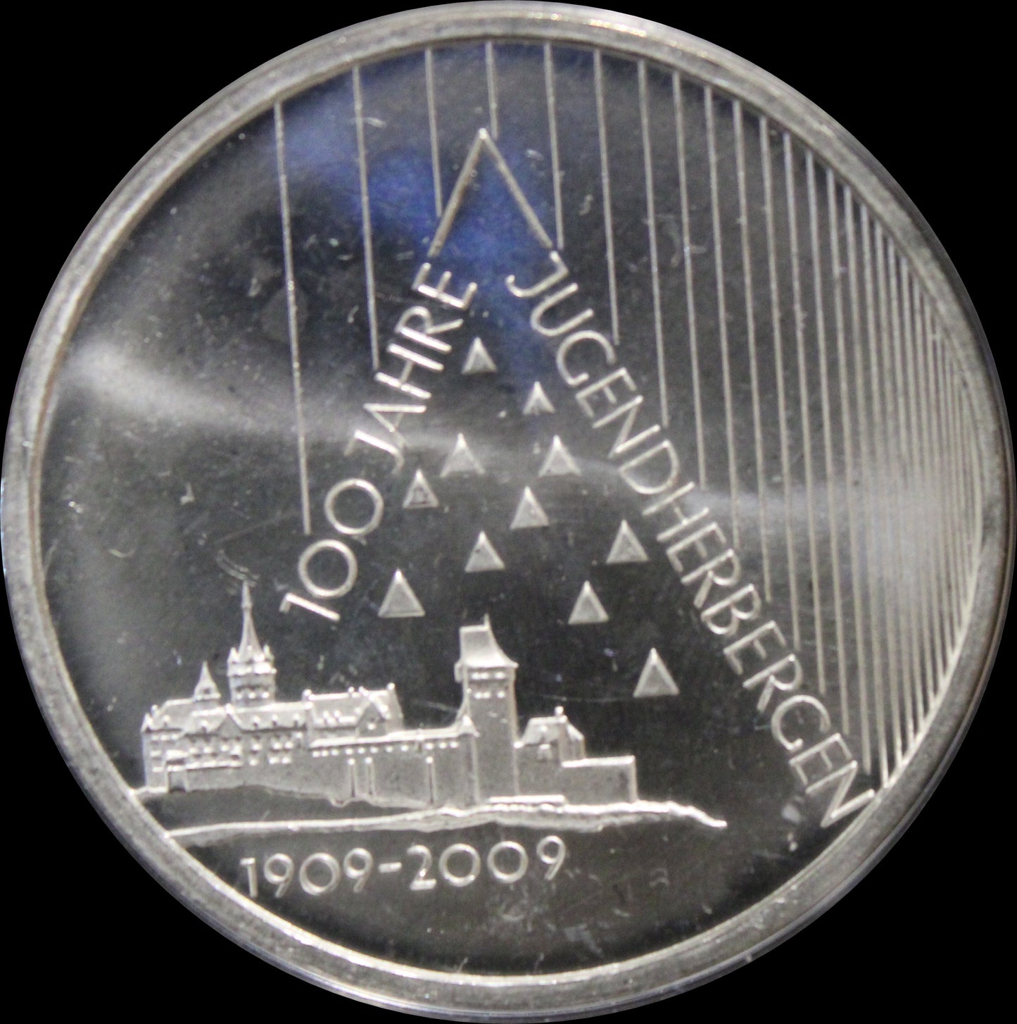 100 JAHRE JUGENDHERBERGEN, Serie 10 € Silber Gedenkmünzen Deutschland, Stempelglanz, 2009