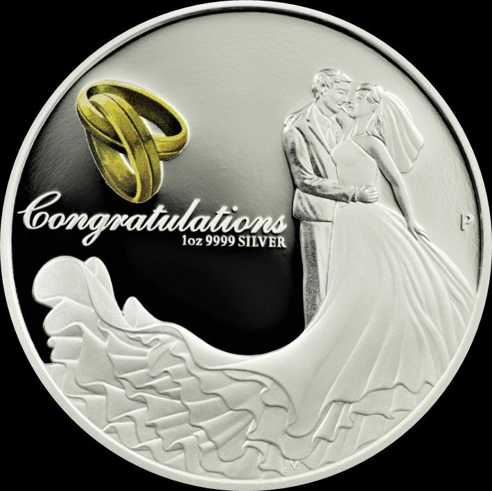 JUST MARRIED, 1 oz Silver Proof 1$