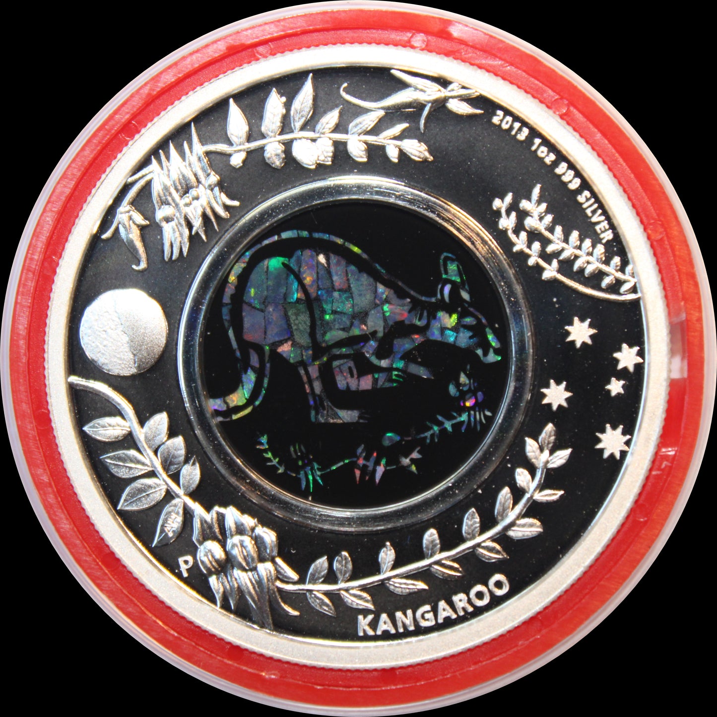 KANGAROO - KANGAROO, Australian Opal Series 1 oz Silver Proof $1, 2014