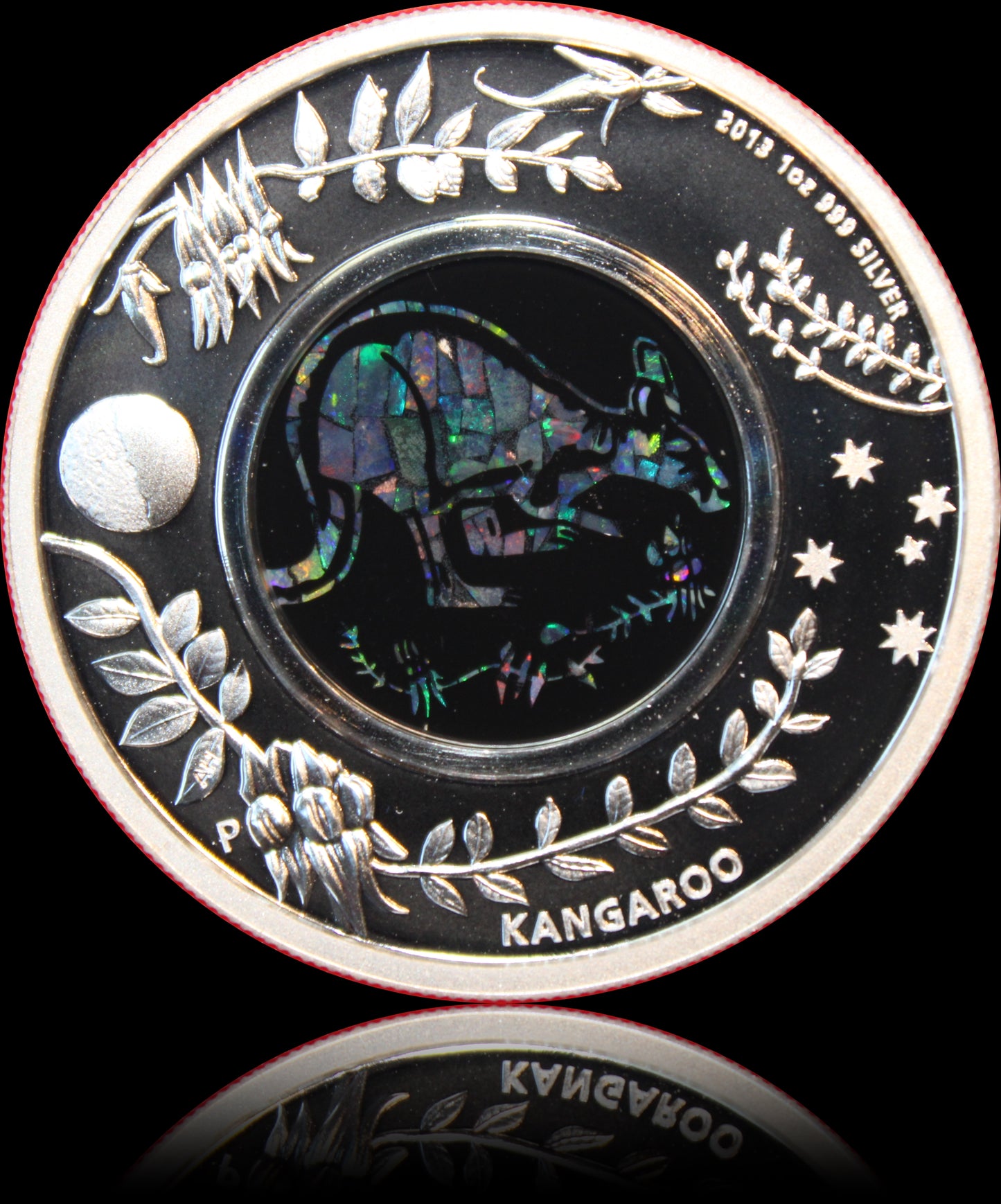 KANGAROO - KANGAROO, Australian Opal Series 1 oz Silver Proof $1, 2014