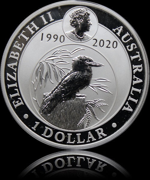 Kookaburra Colored Berlin, Kookaburra Series, 1oz Silver Colored Proof $1, 2020