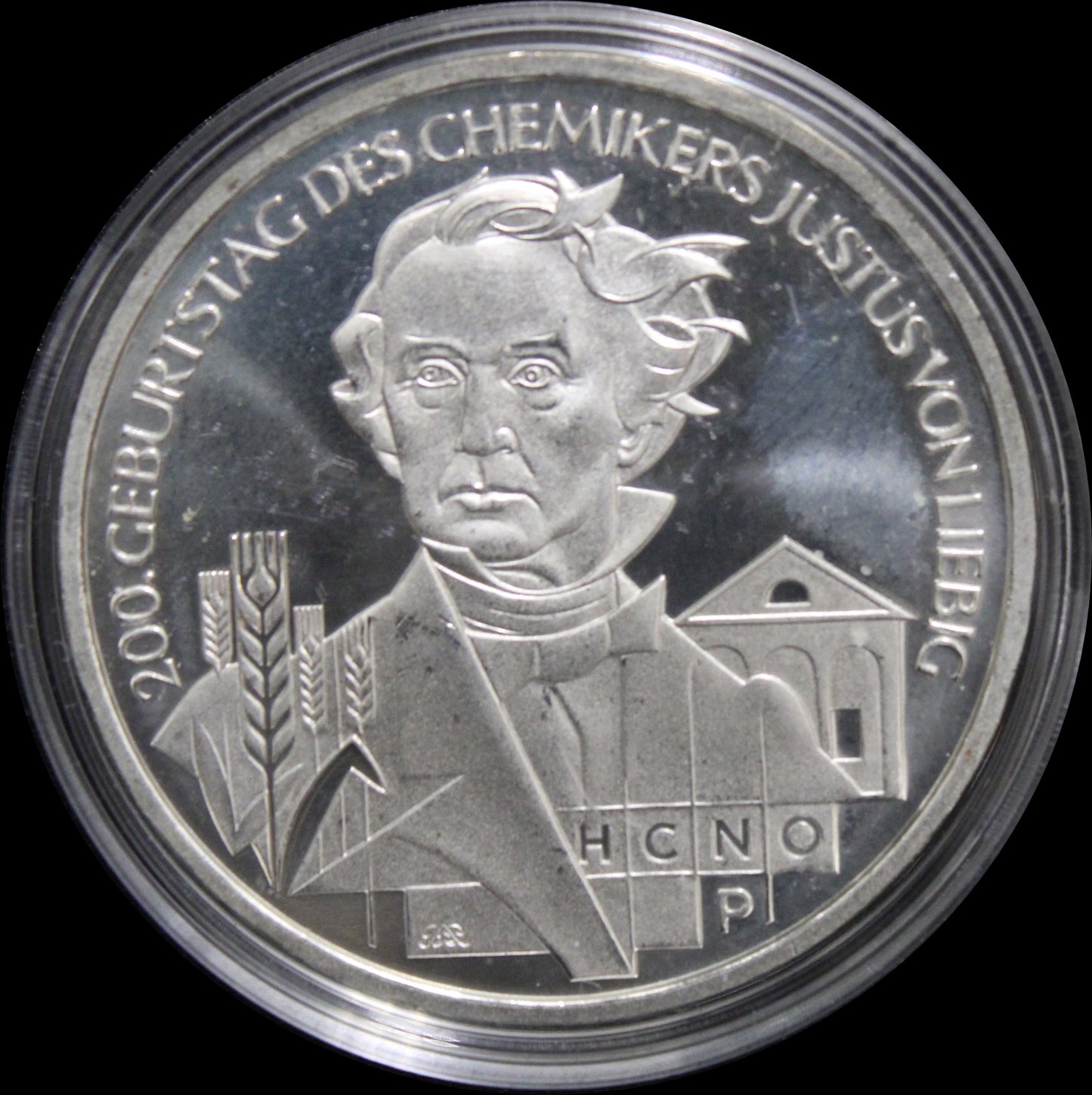 200. GEBURTSTAG JUSTUS VON LIEBIG, Serie 10 € Silber Gedenkmünzen Deutschland, Stempelglanz, 2002