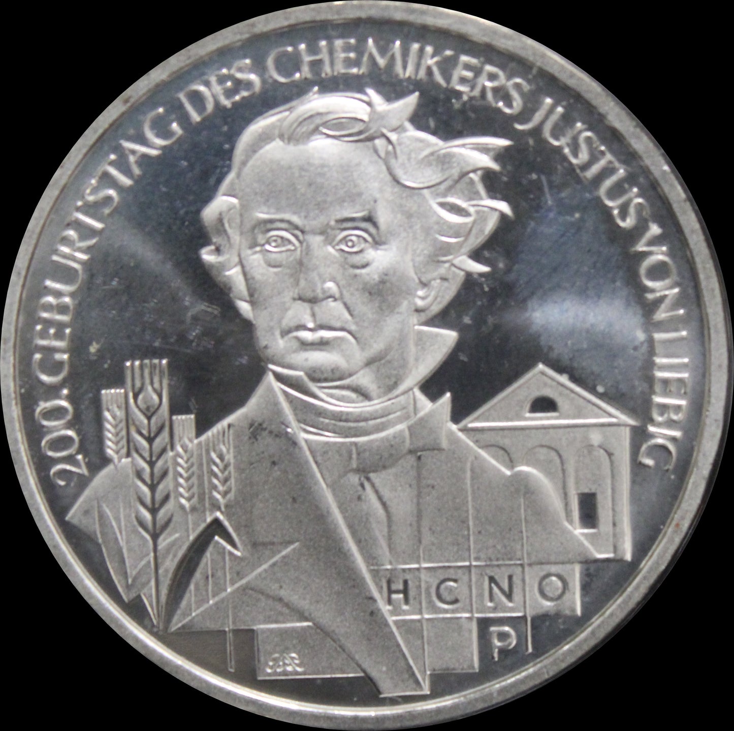 200. GEBURTSTAG JUSTUS VON LIEBIG, Serie 10 € Silber Gedenkmünzen Deutschland, Stempelglanz, 2002