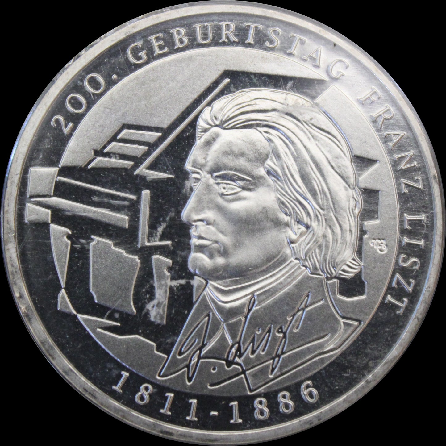 200. GEBURTSTAG FANZ LISZT, Serie 10 € Silber Gedenkmünzen Deutschland, Stempelglanz, 2011