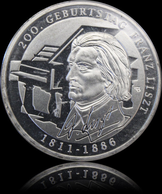 200. GEBURTSTAG FANZ LISZT, Serie 10 € Silber Gedenkmünzen Deutschland, Stempelglanz, 2011