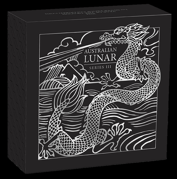 YEAR OF THE Dragon, Serie Lunar III, 1 AUD, 1 oz Silber Proof, 2024