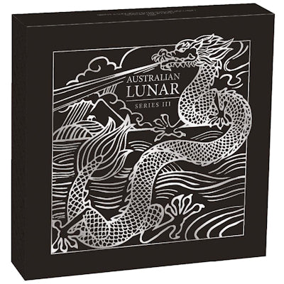 YEAR OF THE DRAGON, Serie Lunar III, 1 Kg Silver with Gold Privy Mark 30$, 2024