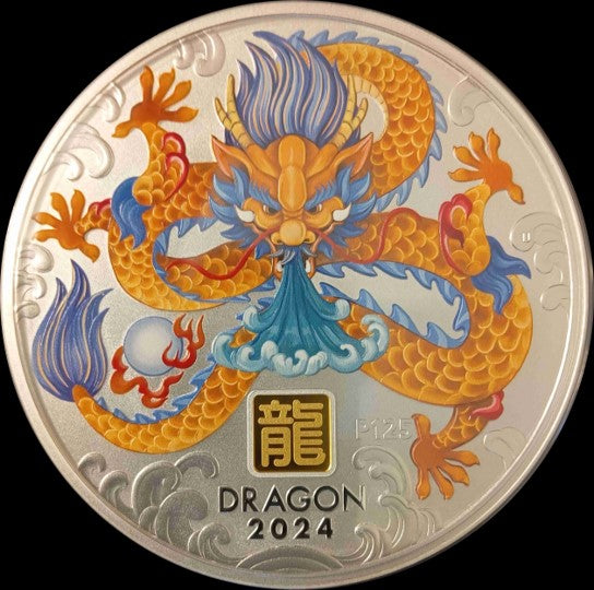 YEAR OF THE DRAGON, Serie Lunar III, 1 Kg Silver with Gold Privy Mark 30$, 2024