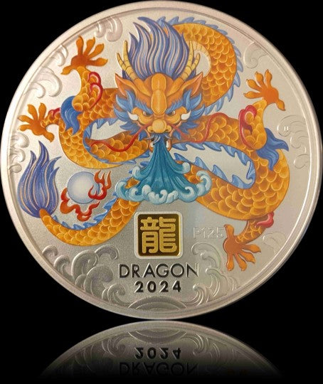 YEAR OF THE DRAGON, Serie Lunar III, 1 Kg Silver with Gold Privy Mark 30$, 2024